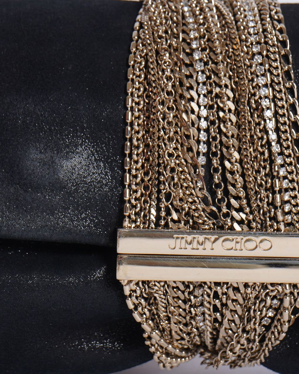 Jimmy Choo Chandra Crystal Embellished Bracelet Suede Clutch