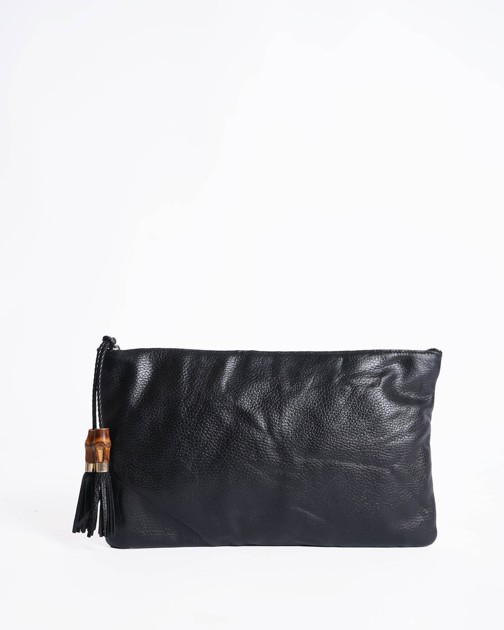 Gucci bamboo pebbled leather bag