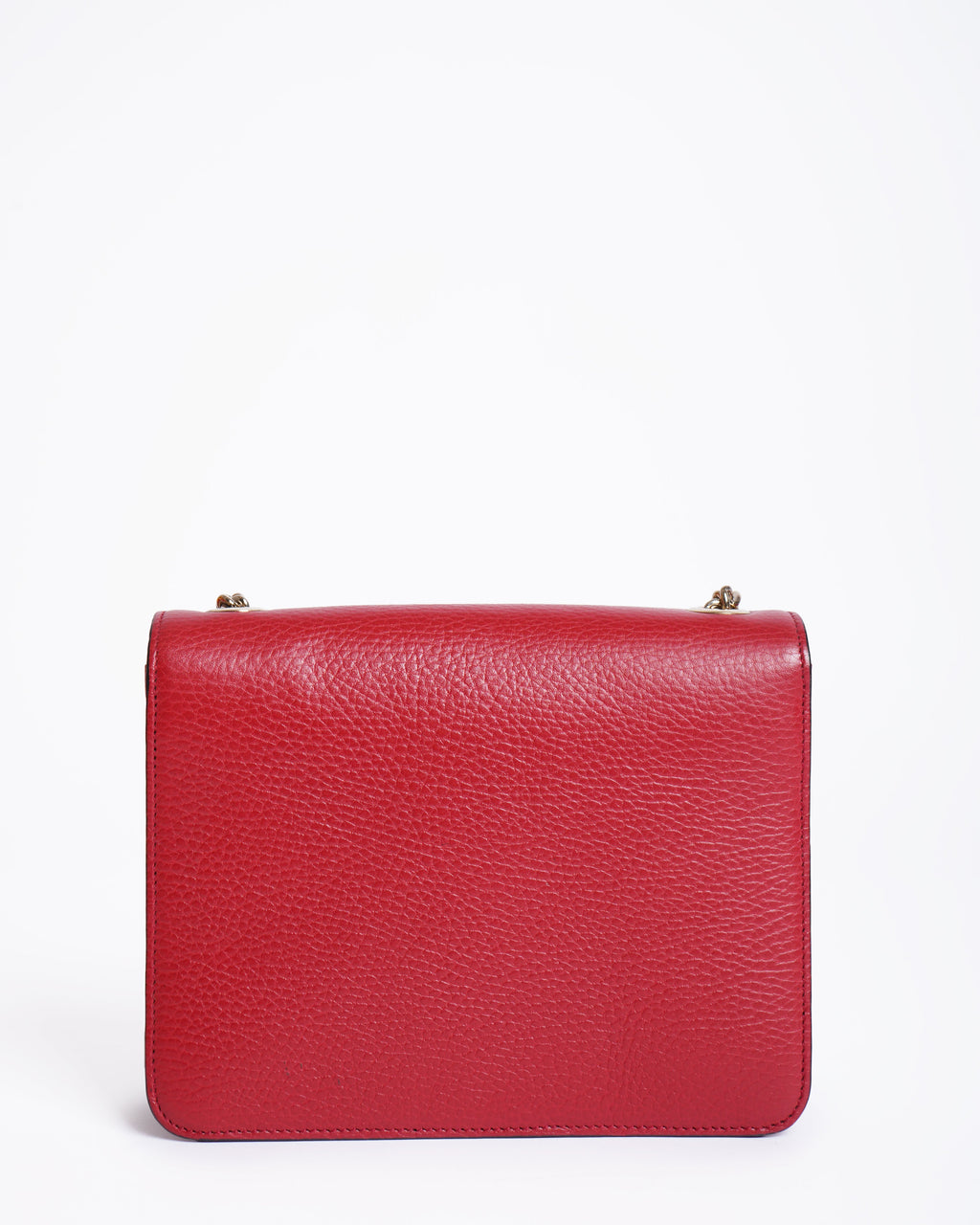 Gucci Red Interlocking Chain Leather Shoulder Bag