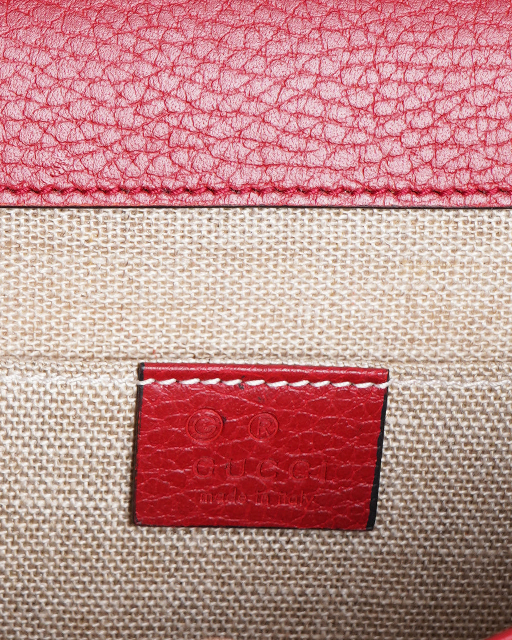 Gucci Red Interlocking Chain Leather Shoulder Bag