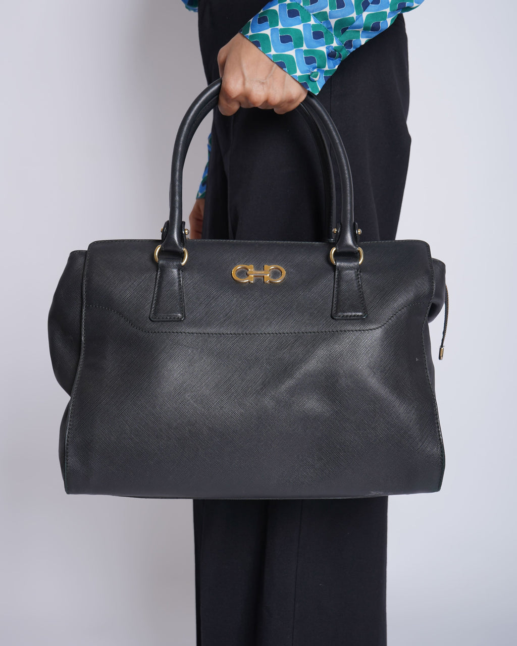 Salvatore Ferragamo Top Handle Bag In Black