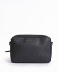 Michael Kors Monogram Crossbody Bag In Black