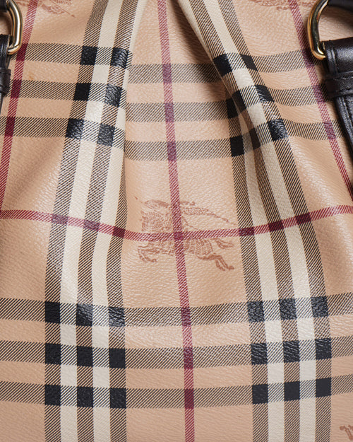 Burberry Beige Haymarket Check Coated Canvas  and Leather Northfield Tote
