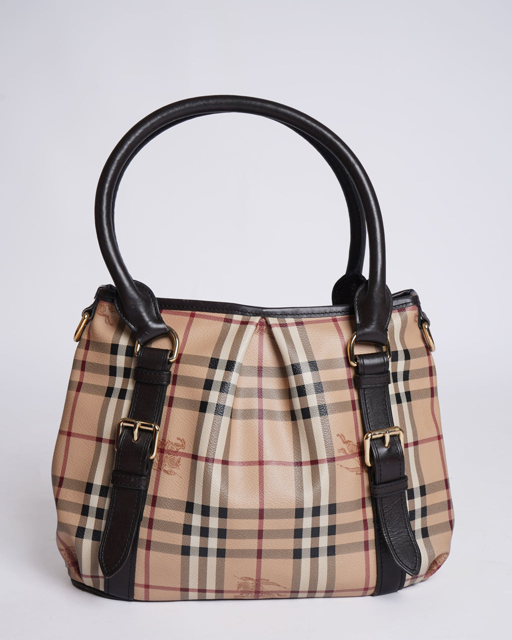 Burberry Beige Haymarket Check Coated Canvas  and Leather Northfield Tote