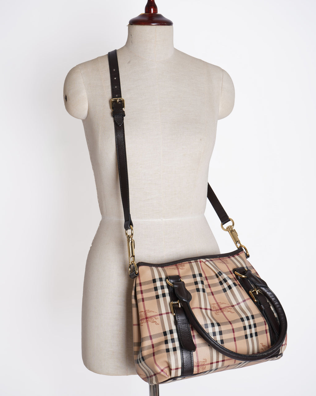 Burberry Beige Haymarket Check Coated Canvas  and Leather Northfield Tote