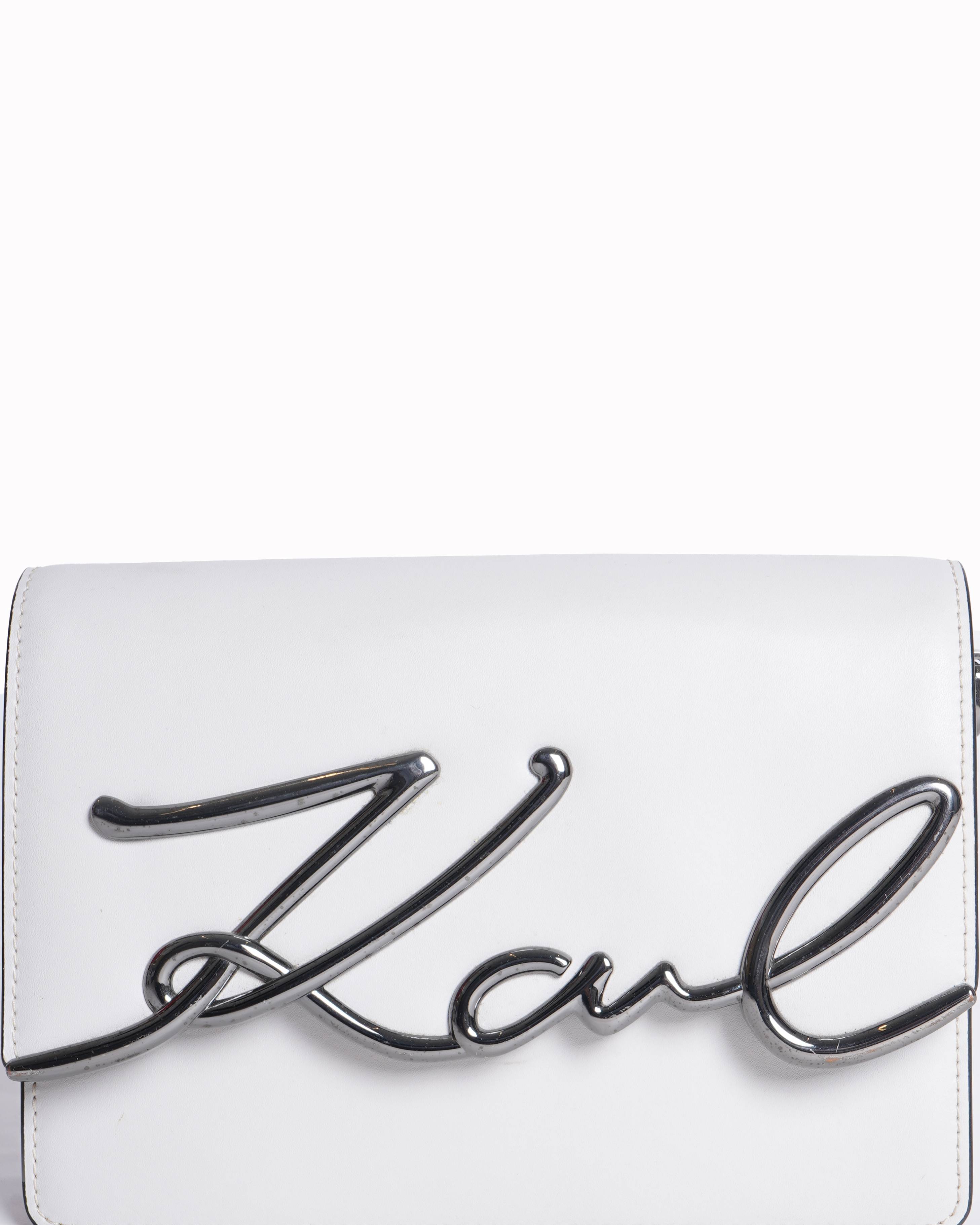 Karl Lagerfeld K/Signature Crossbody Bag in Beige