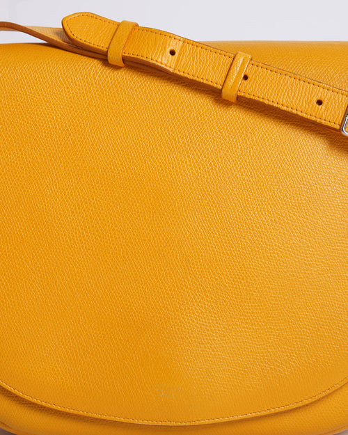 celine Yellow Grained Calfskin Trotteur Messenger Bag