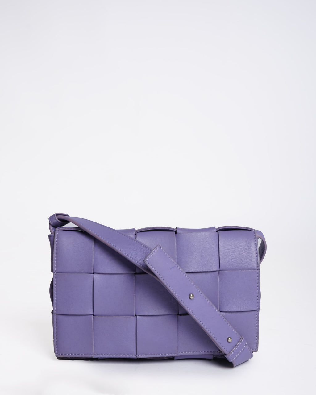 Bottega Veneta Small Purple Intrecciato Leather Cassette Shoulder Bag