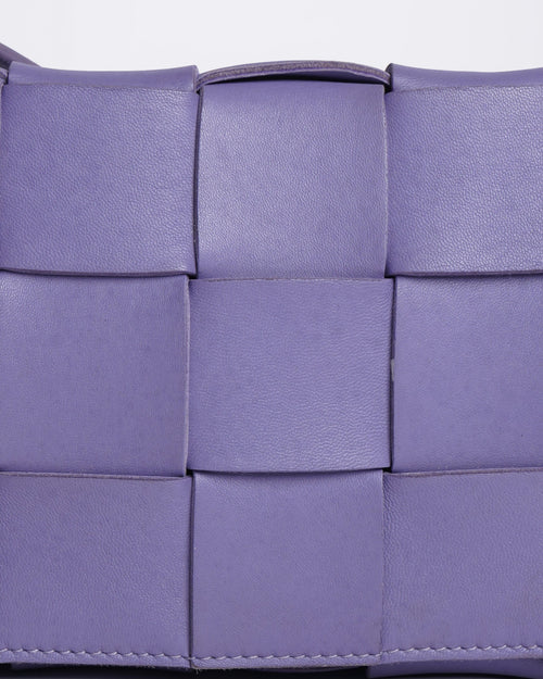 Bottega Veneta Small Purple Intrecciato Leather Cassette Shoulder Bag