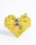 Pero Beaded  Heart Bag In Yellow