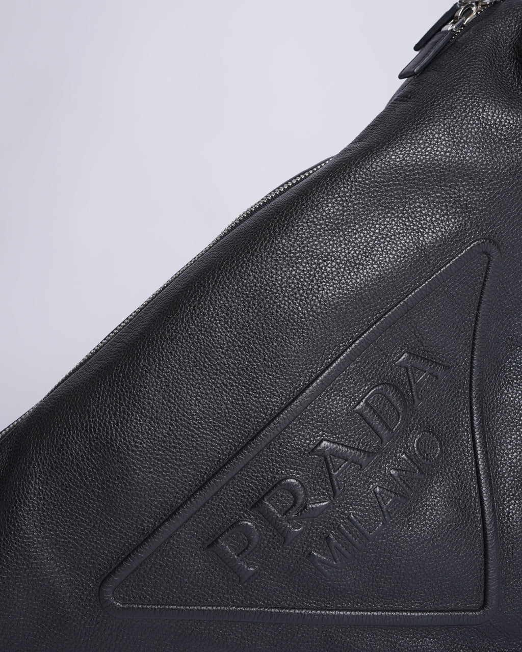 Prada Black Vitello Daino Triangle Crossbody Bag