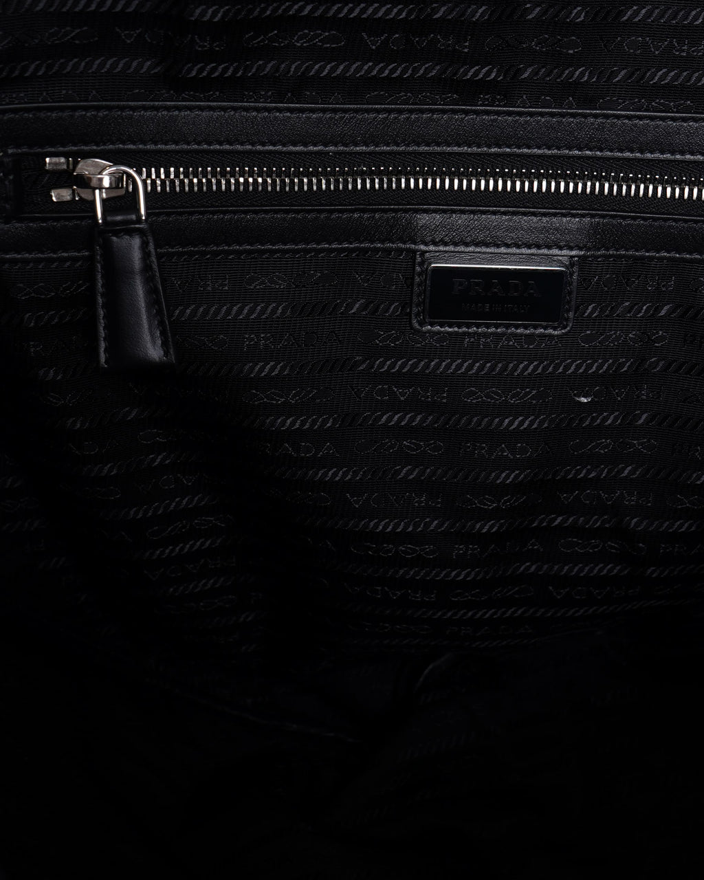 Prada Black Vitello Daino Triangle Crossbody Bag