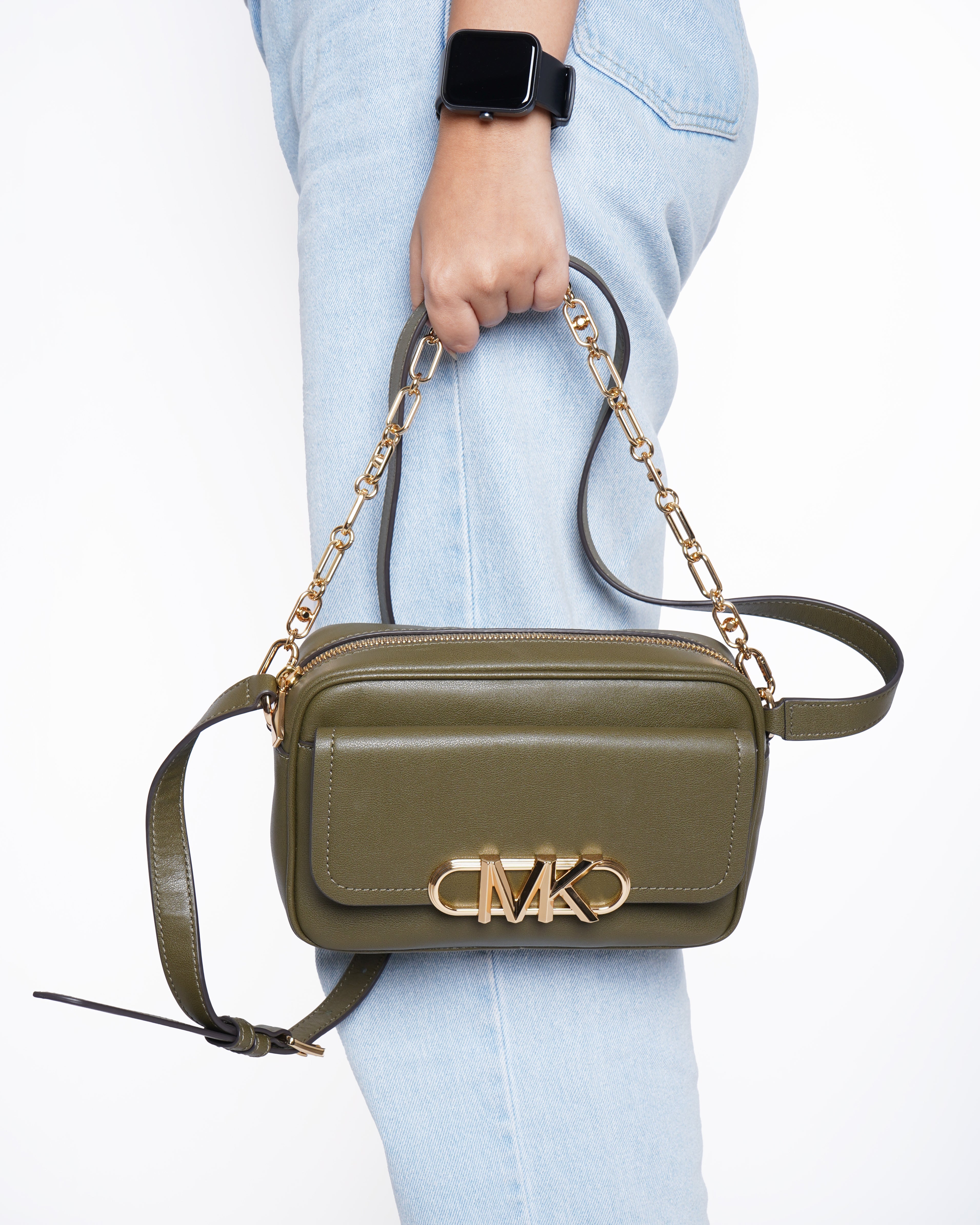 New Michael kors parker medium leather crossbody bag