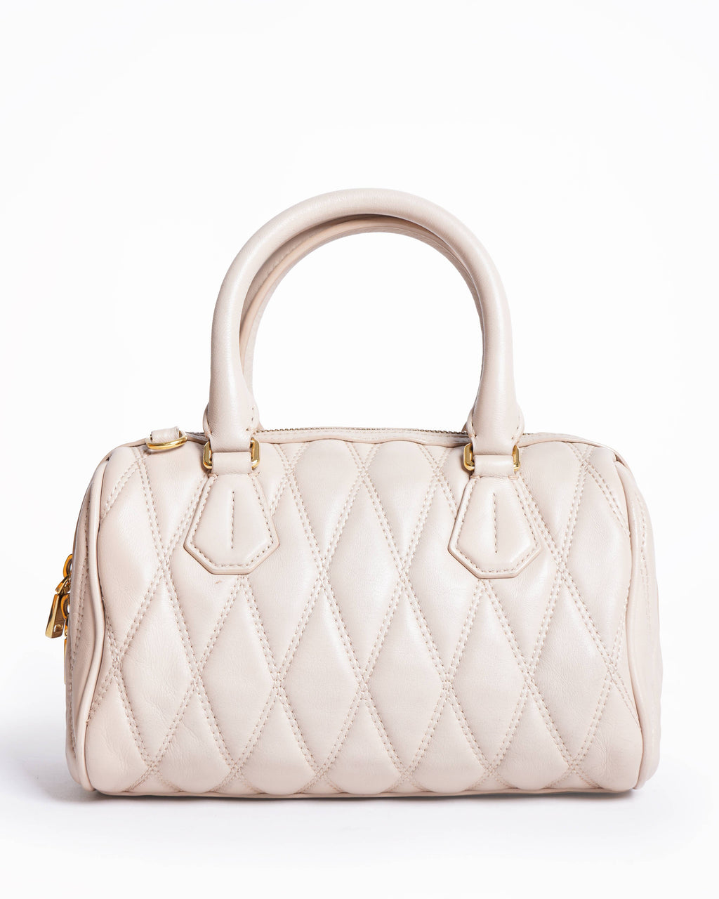 Bally leather mini bowling bag with detachable strap