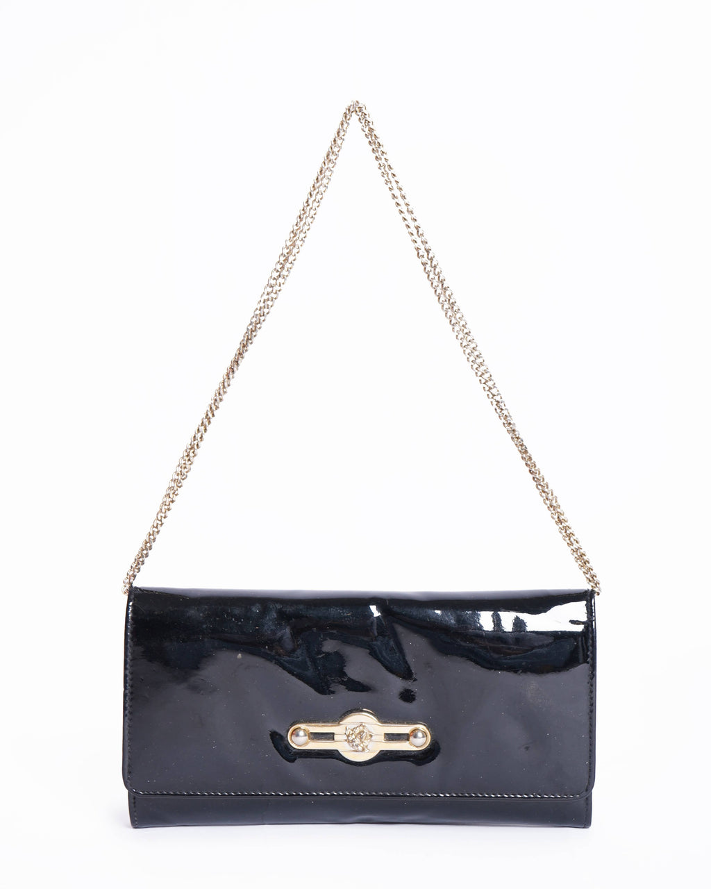 Versace bifold patent leather clutch