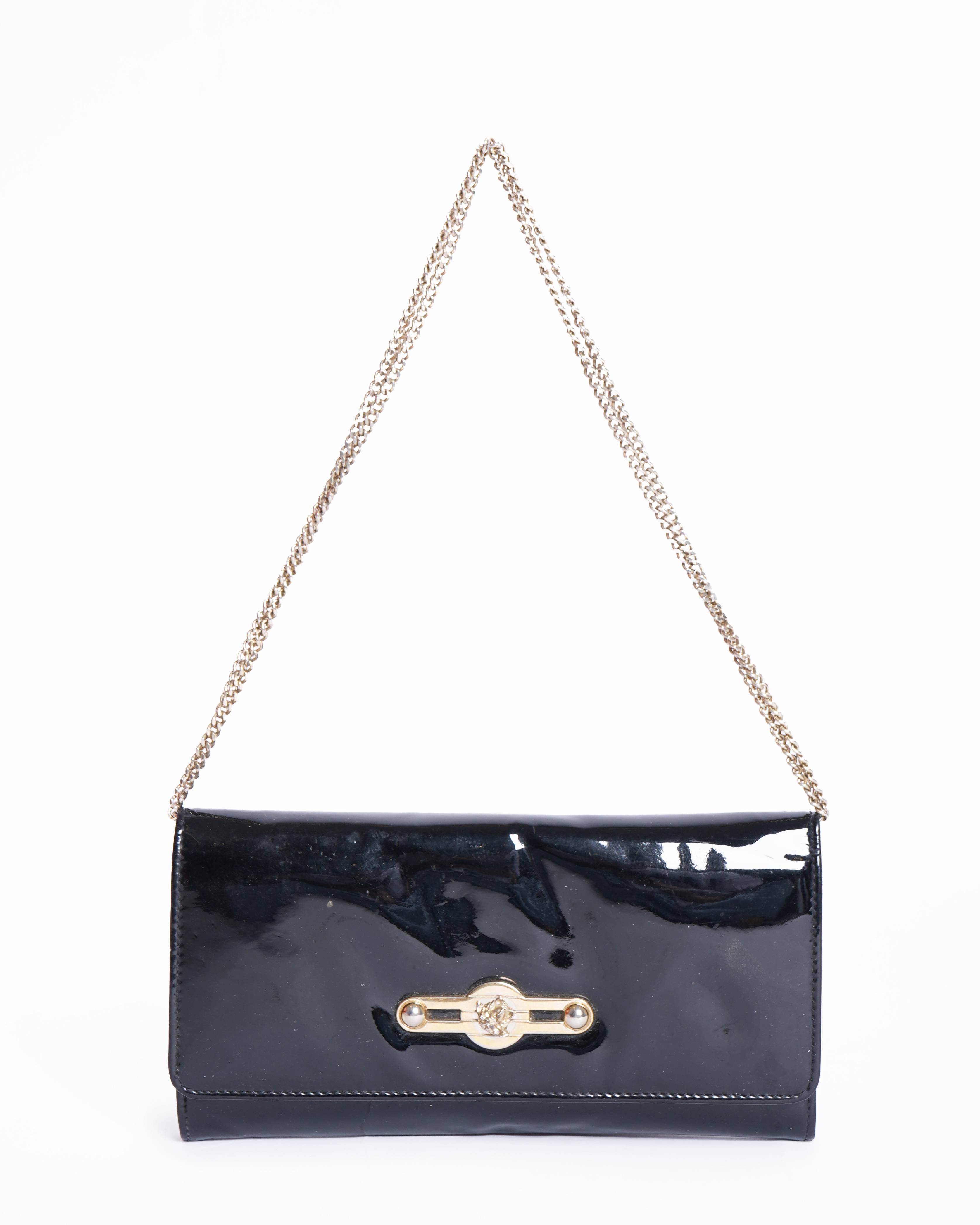 Versace bifold patent leather clutch