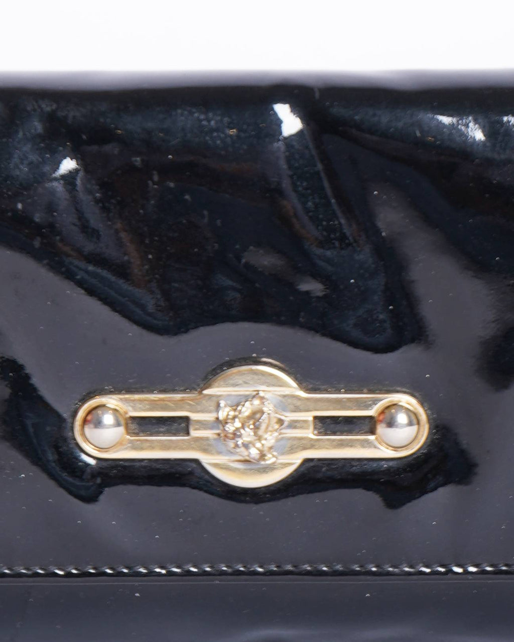 Versace bifold patent leather clutch