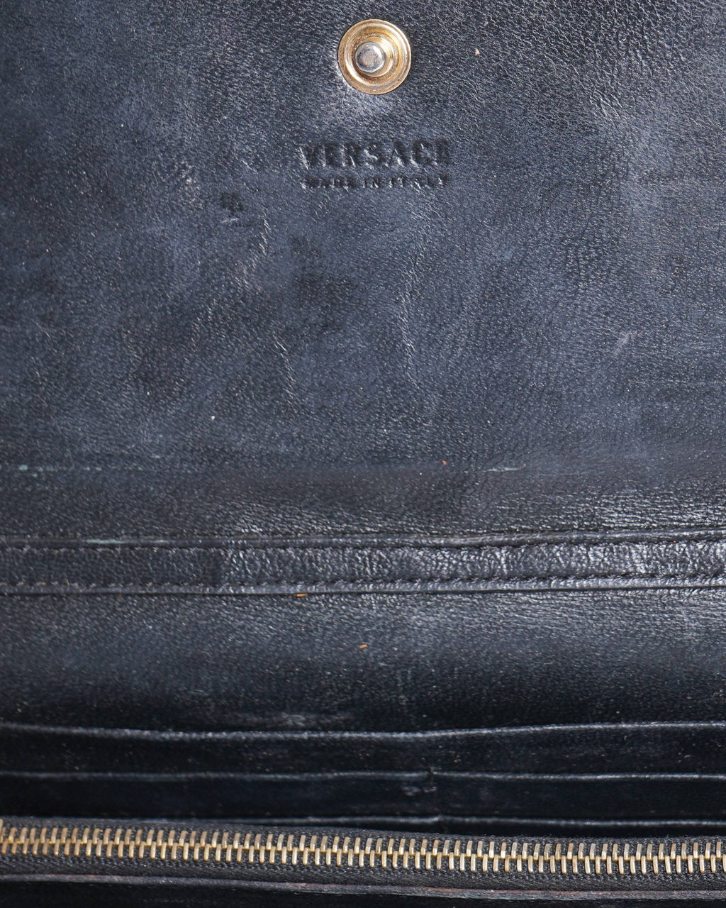 Versace bifold patent leather clutch