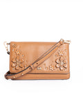 Michael Kors Floral Embellished Pebbled Leather Convertible Crossbody Bag