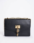 DKNY black structured crossbody bag