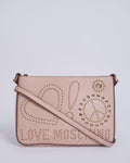Love Moschino Women's Studded Logo CrossBody Bag in pink