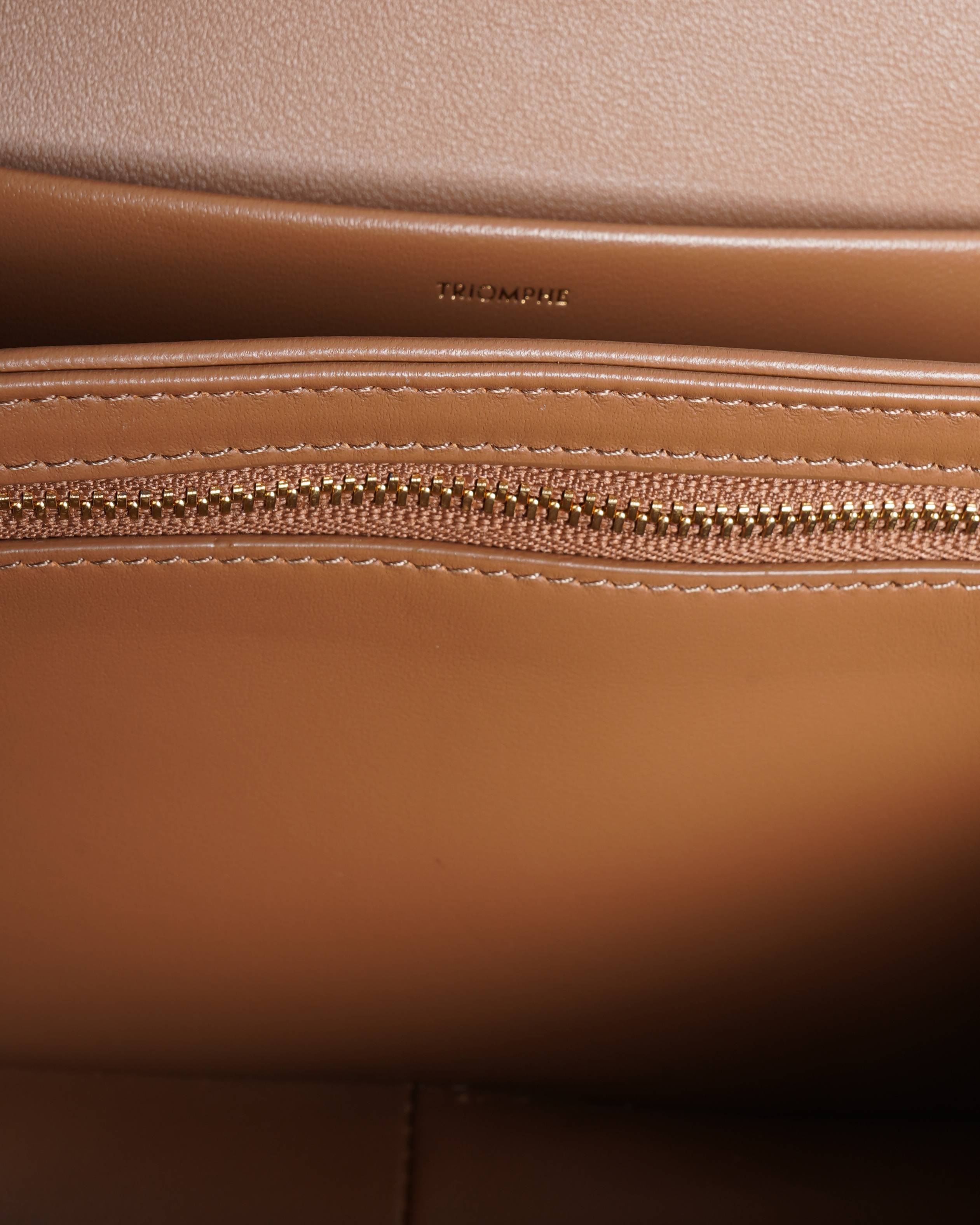Celine Tan Triophe Bag In Natural Calfskin