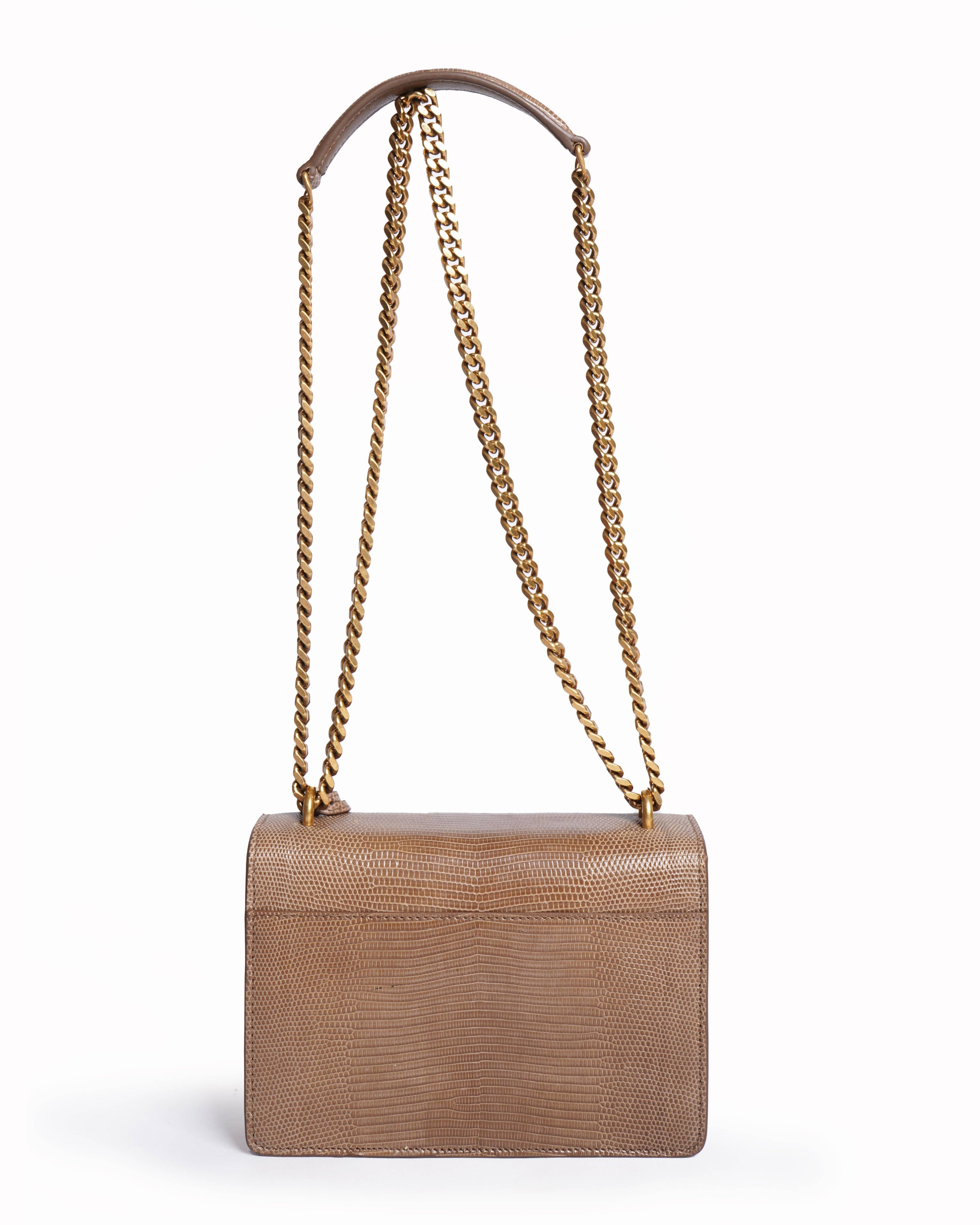 Saint laurent medium kate crossbody bag in crocodile embossed leather