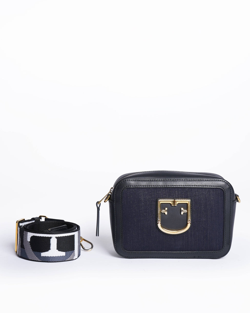 Furla Brava Crossbody Bag In Canvas & Leather
