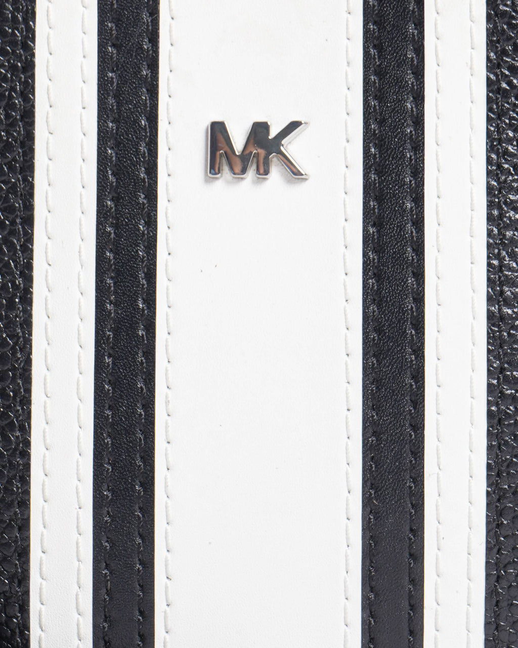 Michael Kors Logo Tape Pebbled Leather Canteen Crossbody Bag