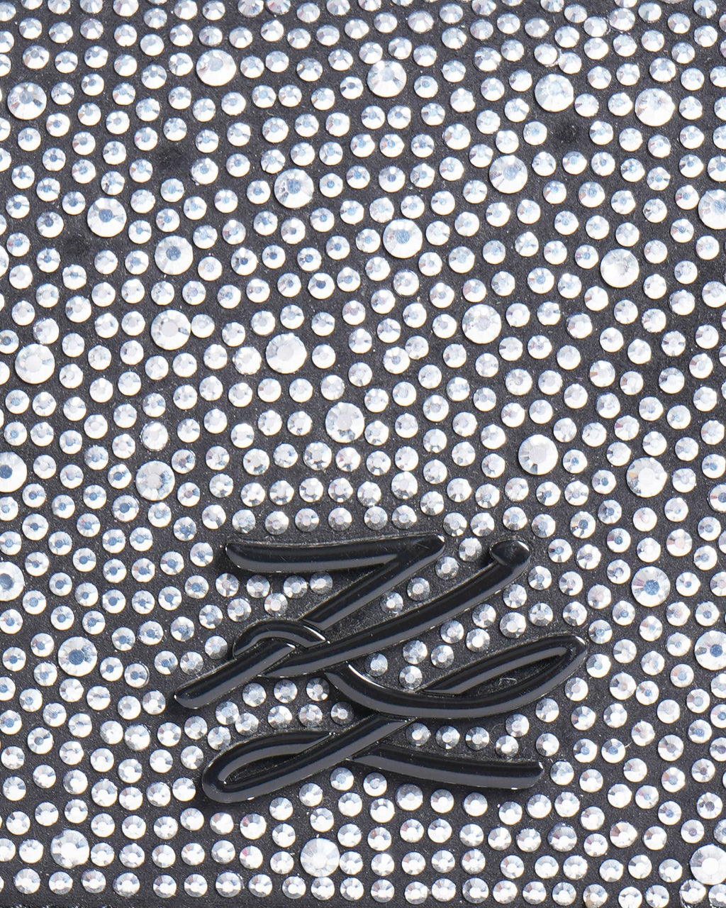 New Karl Lagerfeld Black K Soiree Rhinestone Clutch Bag