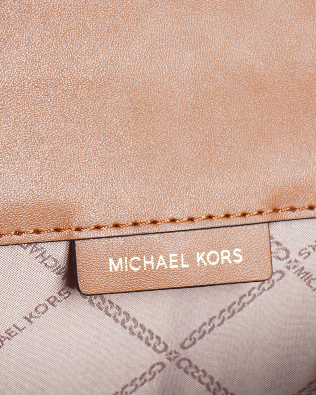 New Michael Kors Ginny Medium Logo Brown Coated Canvas Crossbody Bag