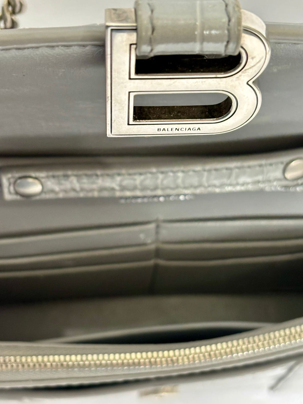 BALENCIAGA CROC EMBOSSED CALFSKIN HOURGLASS WOC
