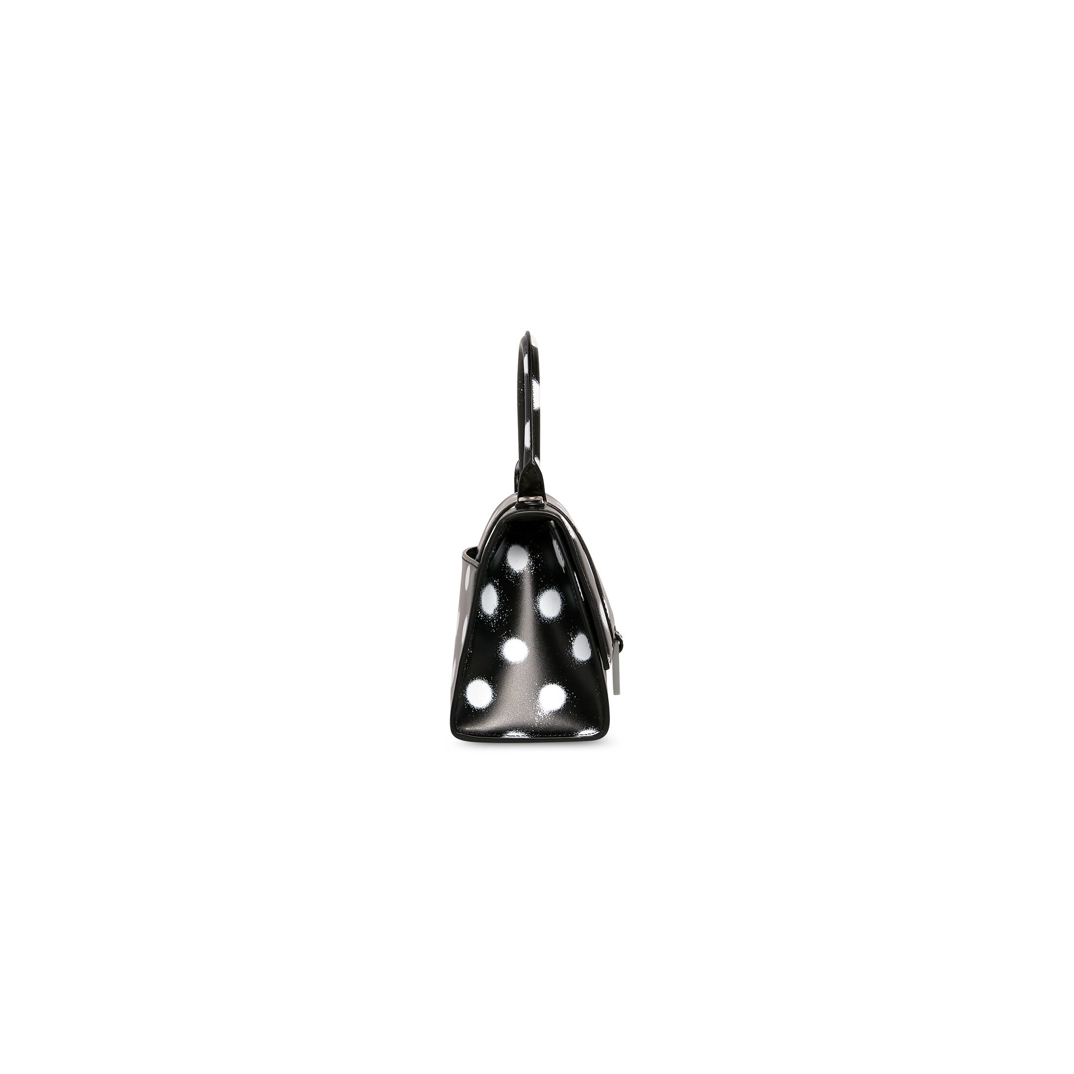 BALENCIAGA HOURGLASS SMALL HANDBAG SPRAYED POLKA DOTS PRINTED