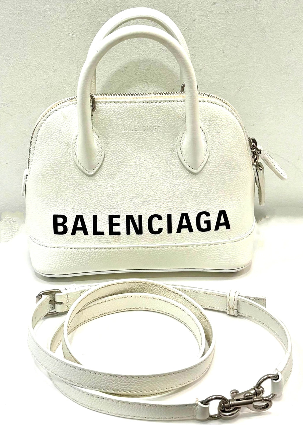 BALENCIAGA GRAINED CALFSKIN LEATHER MINI VILLE BAG