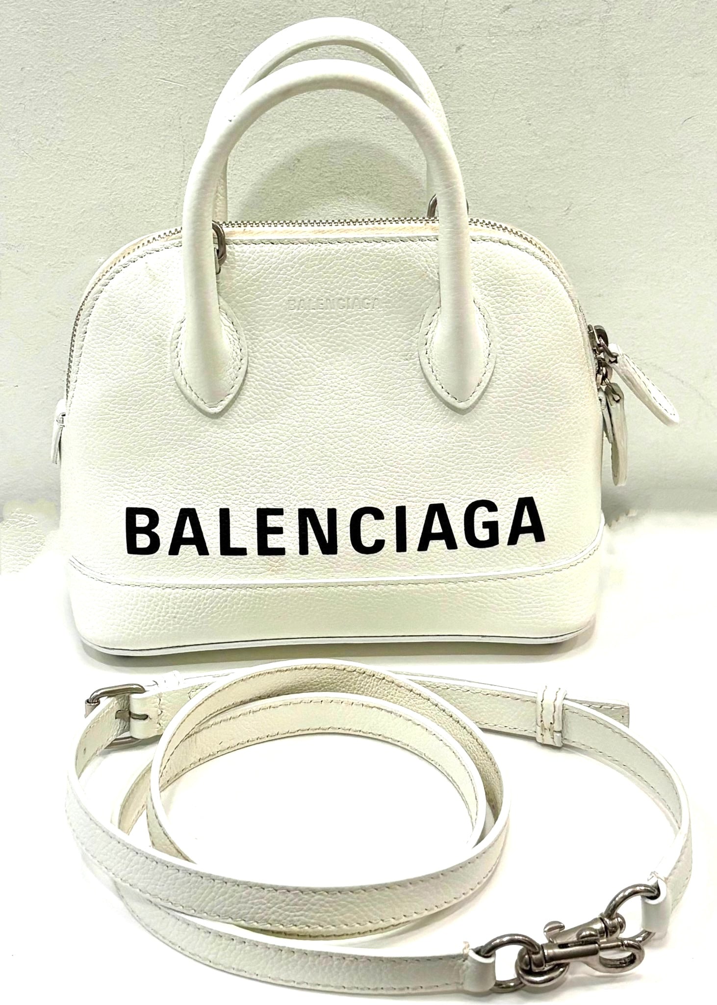 BALENCIAGA GRAINED CALFSKIN LEATHER MINI VILLE BAG