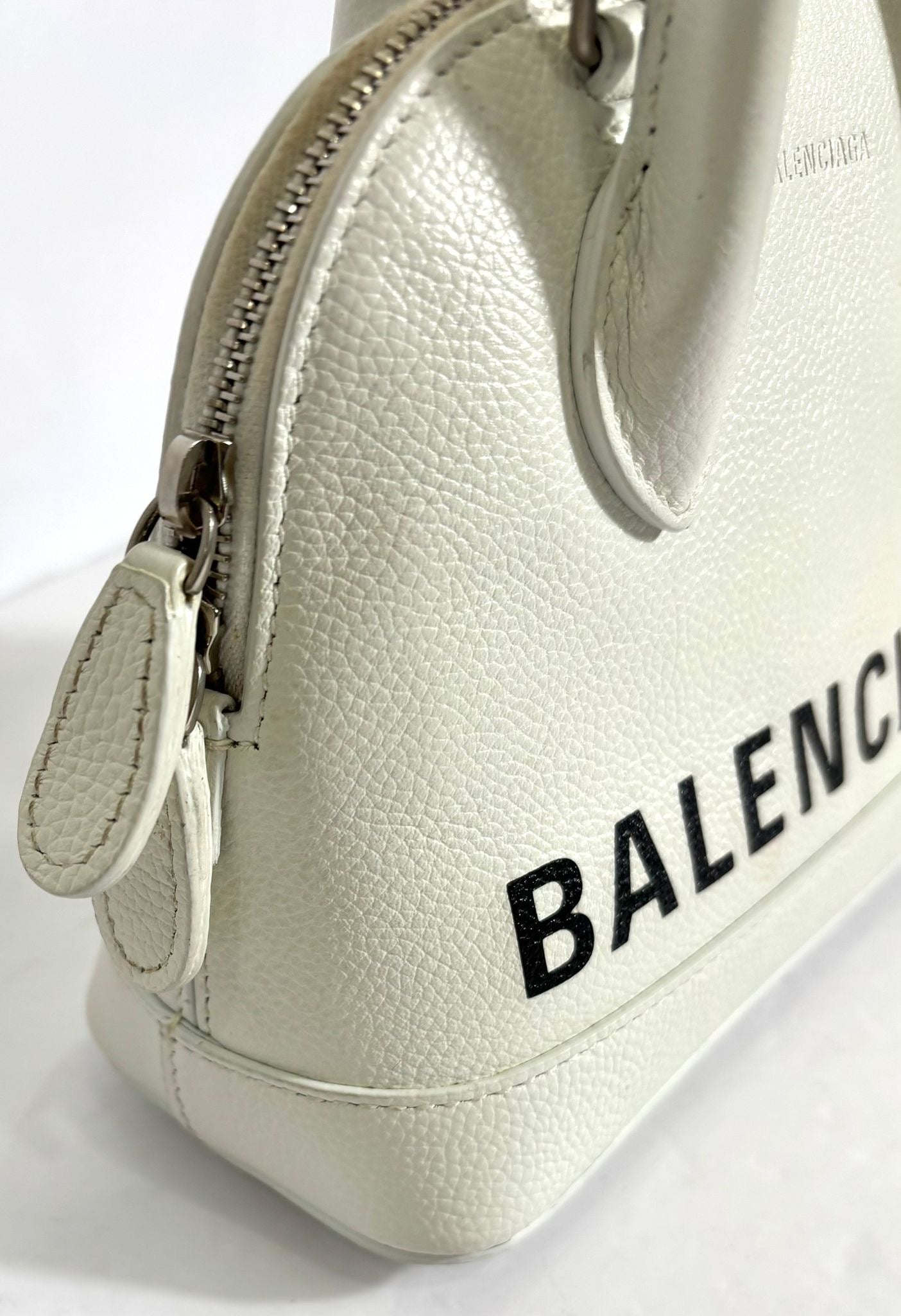 BALENCIAGA GRAINED CALFSKIN LEATHER MINI VILLE BAG
