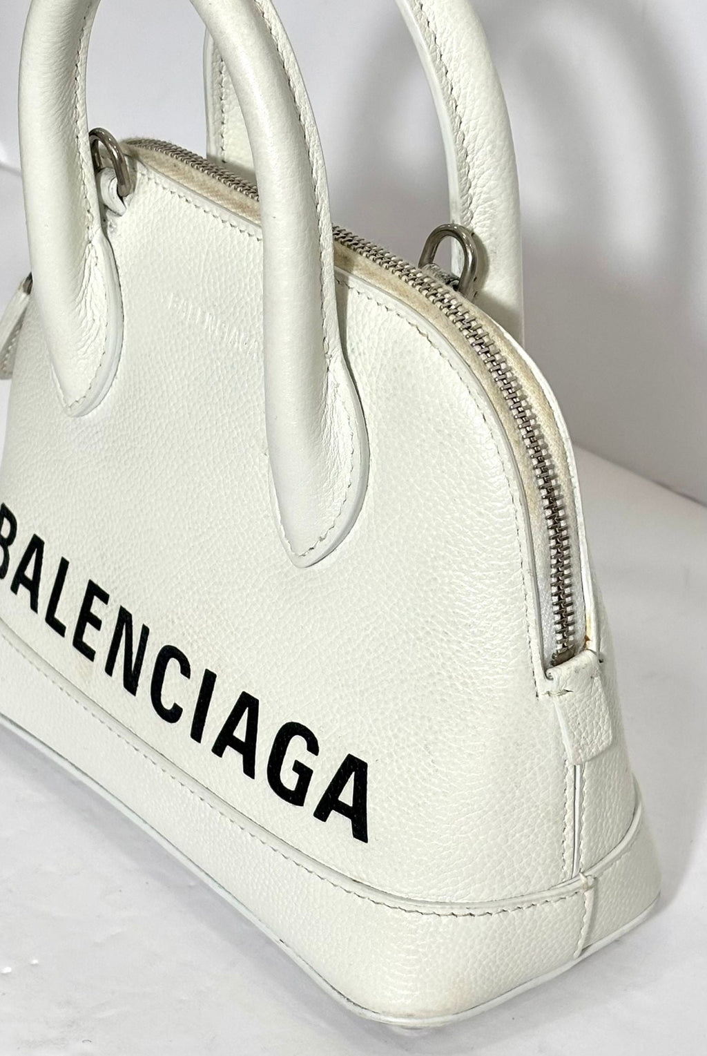 BALENCIAGA GRAINED CALFSKIN LEATHER MINI VILLE BAG