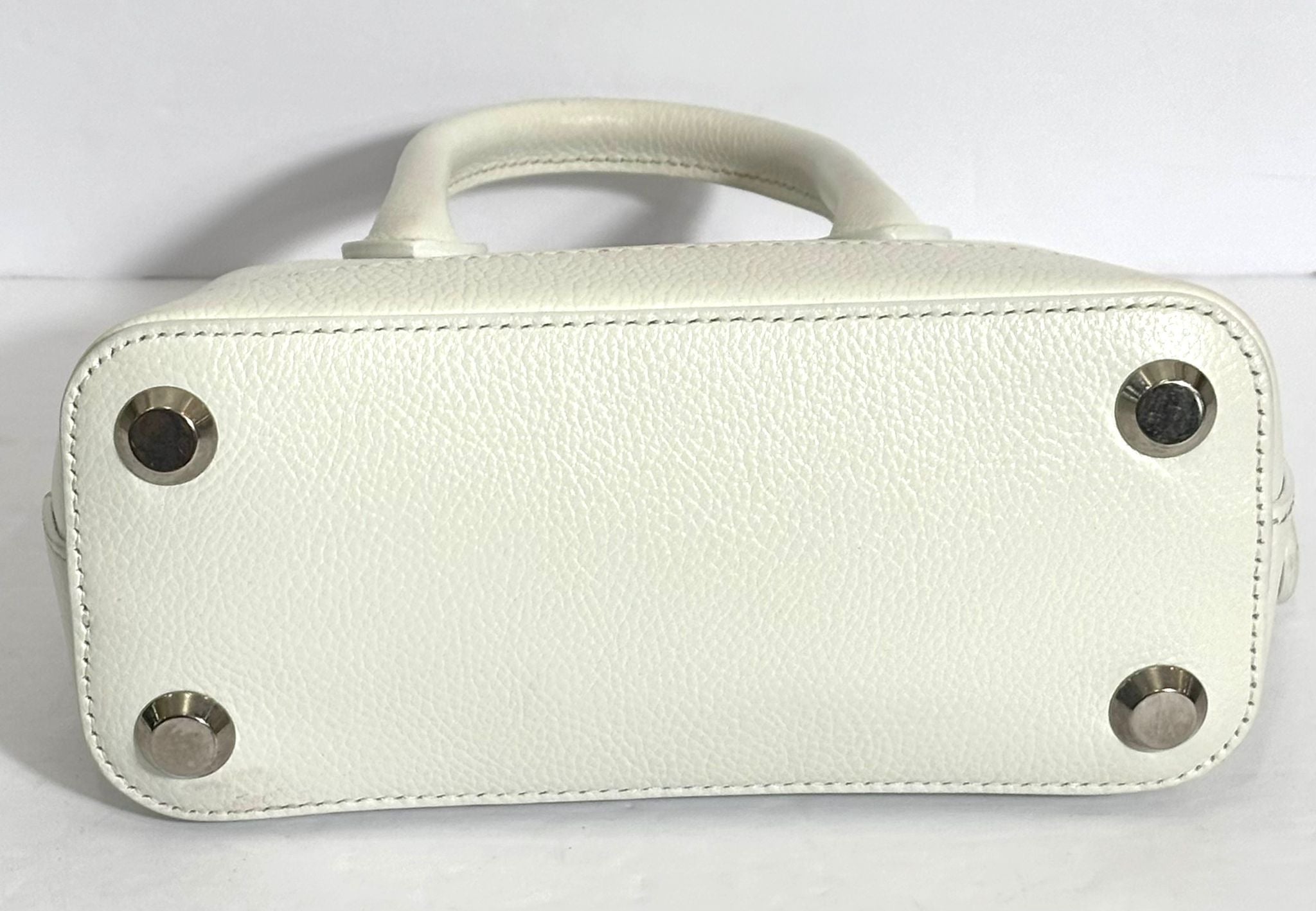 BALENCIAGA GRAINED CALFSKIN LEATHER MINI VILLE BAG
