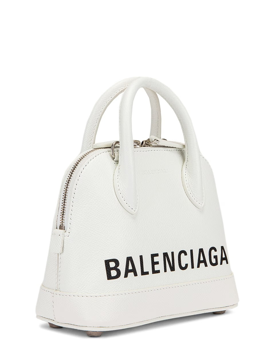 BALENCIAGA GRAINED CALFSKIN LEATHER MINI VILLE BAG