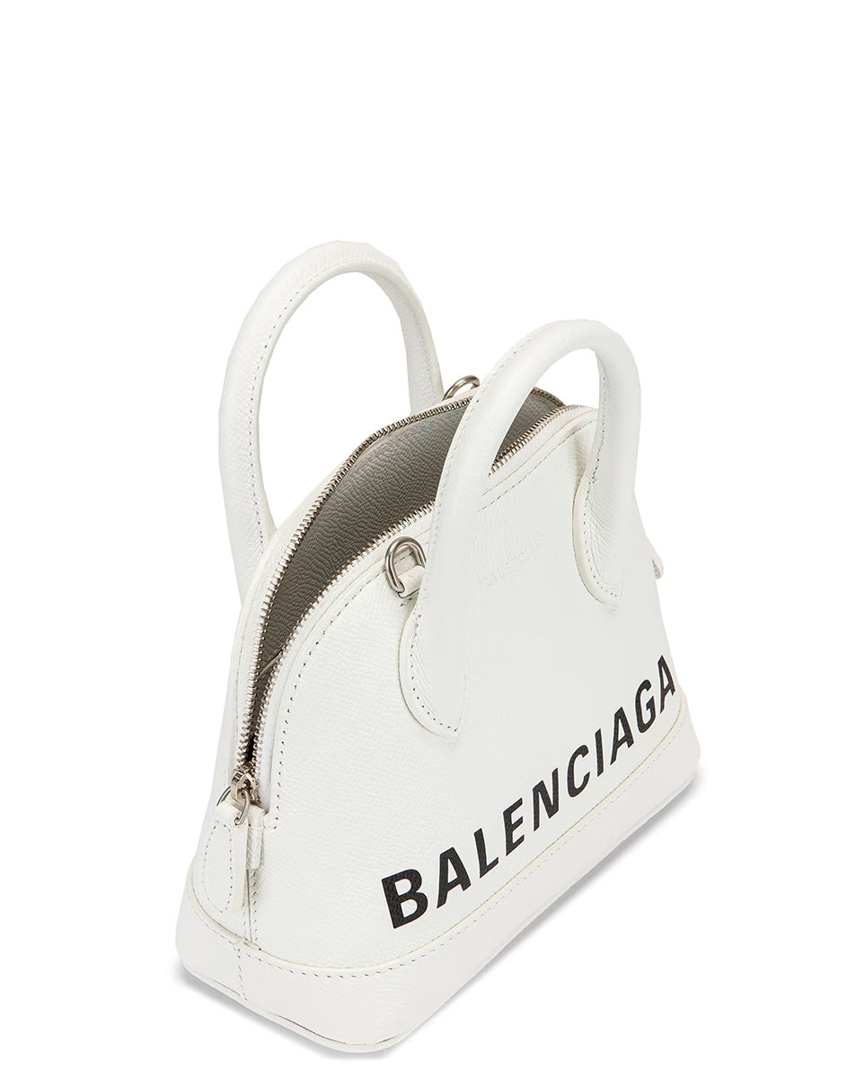 BALENCIAGA GRAINED CALFSKIN LEATHER MINI VILLE BAG