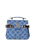 BALMAIN B-BUZZ 23 HANDBAG IN DENIM EFFECT