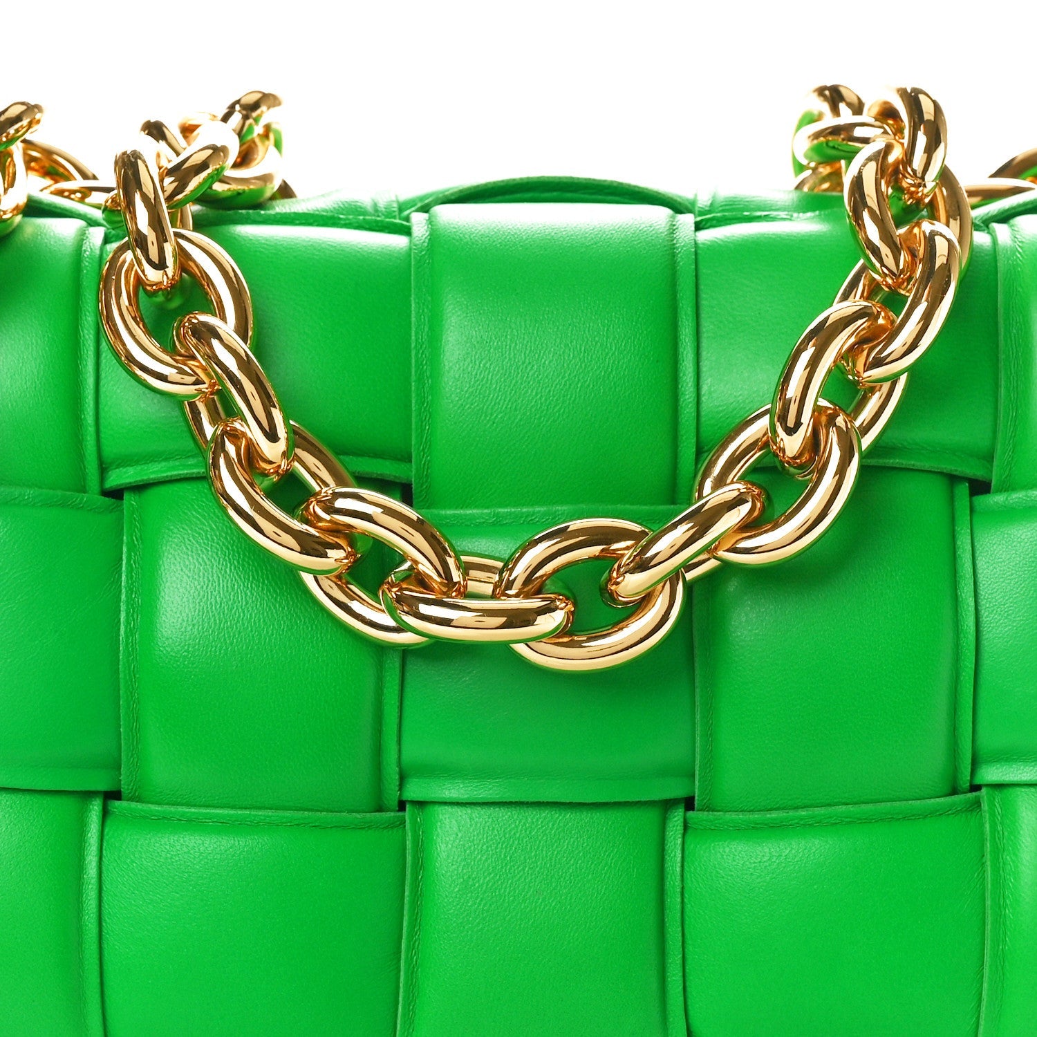 BOTTEGA VENETA LAMBSKIN MAXI INTRECCIATO PADDED CASSETTE CHAIN BAG
