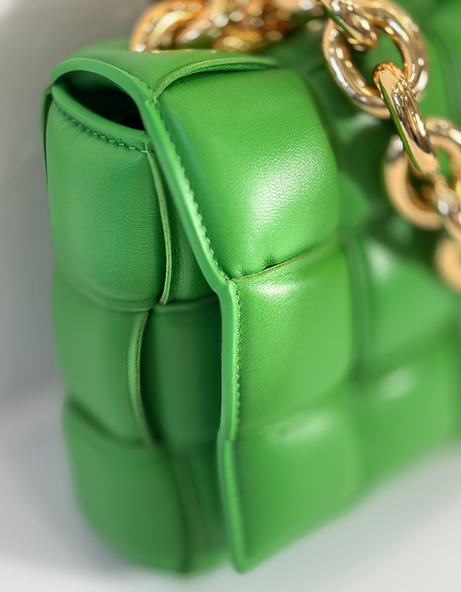 BOTTEGA VENETA LAMBSKIN MAXI INTRECCIATO PADDED CASSETTE CHAIN BAG