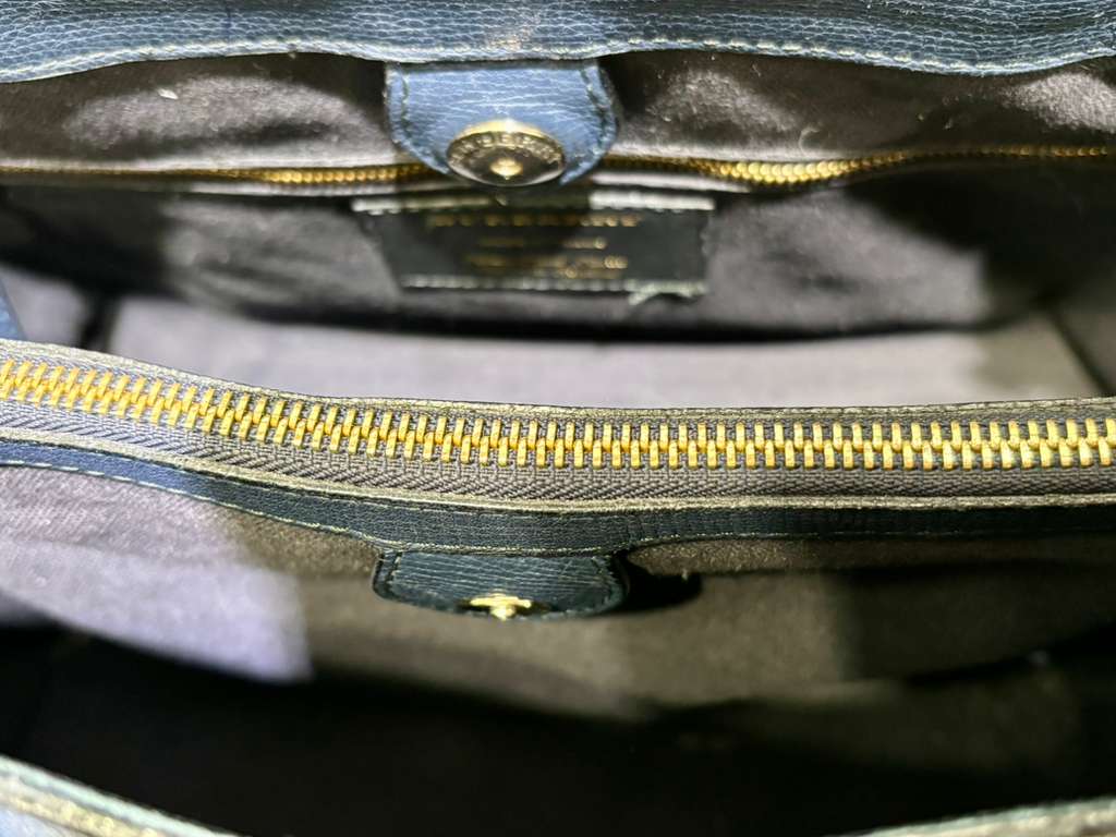 BURBERRY GRAINED CALFSKIN BANNER MEDIUM TOTE BAG