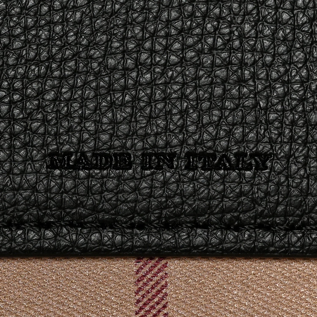 BURBERRY HAYMARKET CHECK LAVENBY BLACK MEDIUM REVERSIBLE TOTE BAG