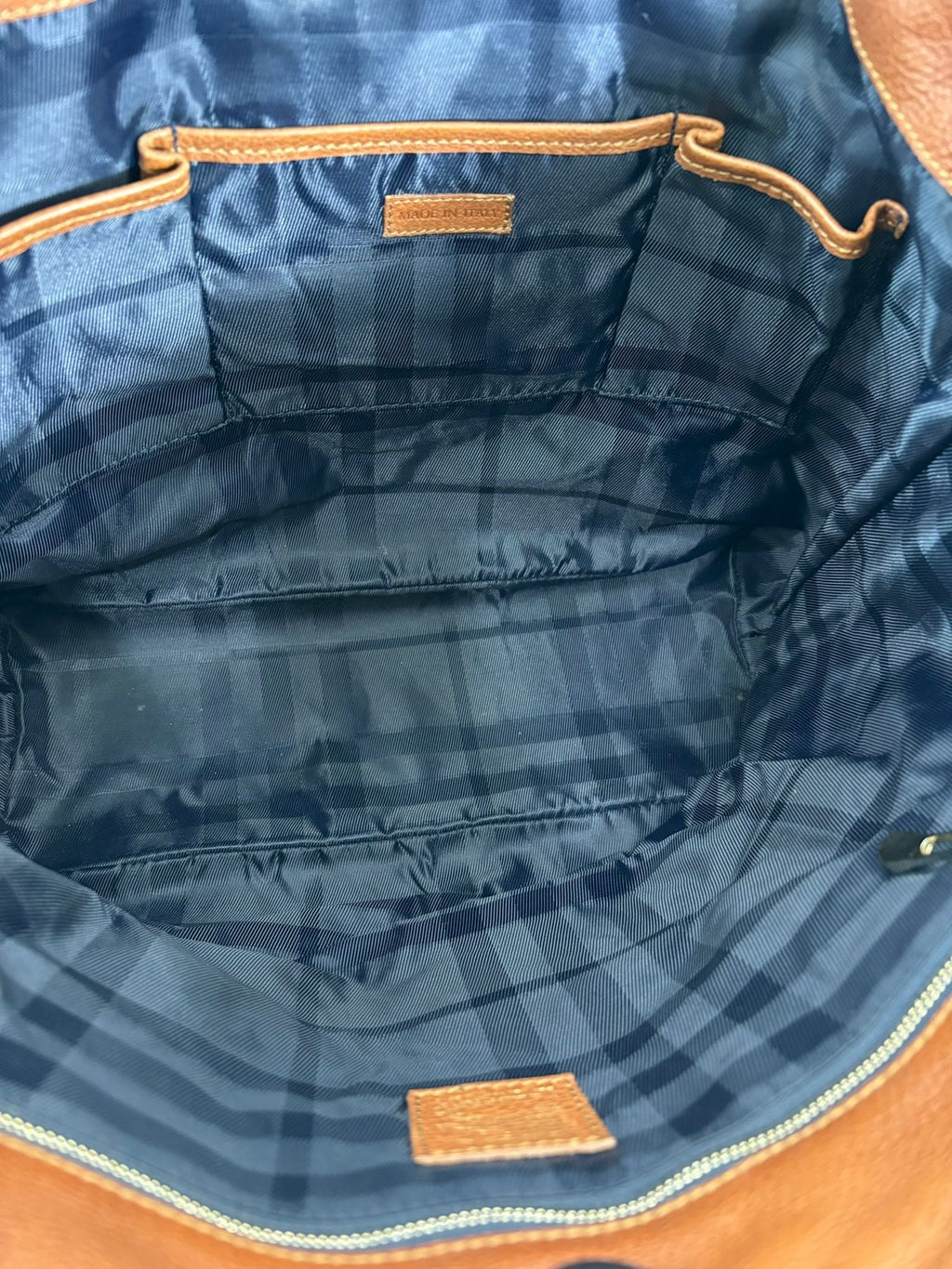 BURBERRY QUILTED DENIM & LEATHER GRANGE TOTE BAG