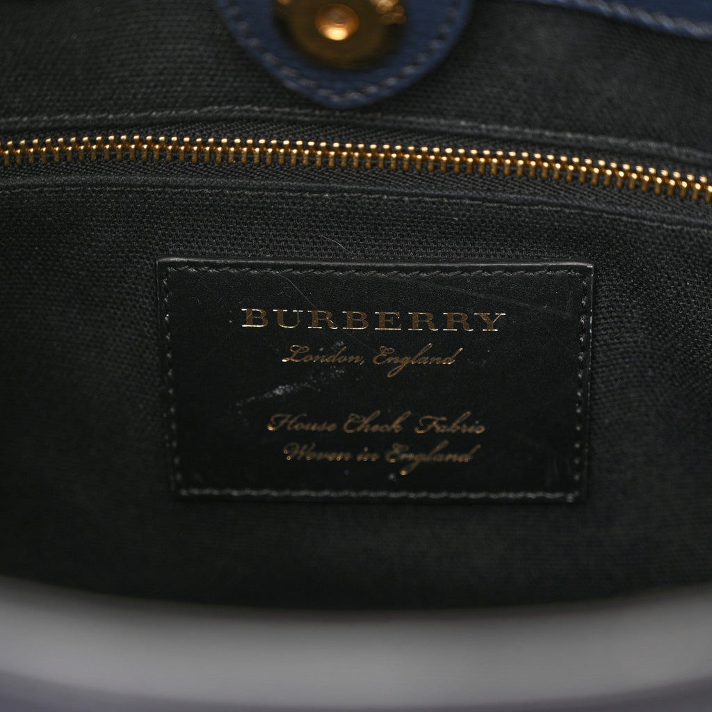 BURBERRY DERBY LEATHER SMALL BANNER TOTE BAG
