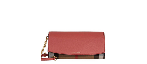 Burberry Wallet on Chain Cross Body Bag Cinnamon Red