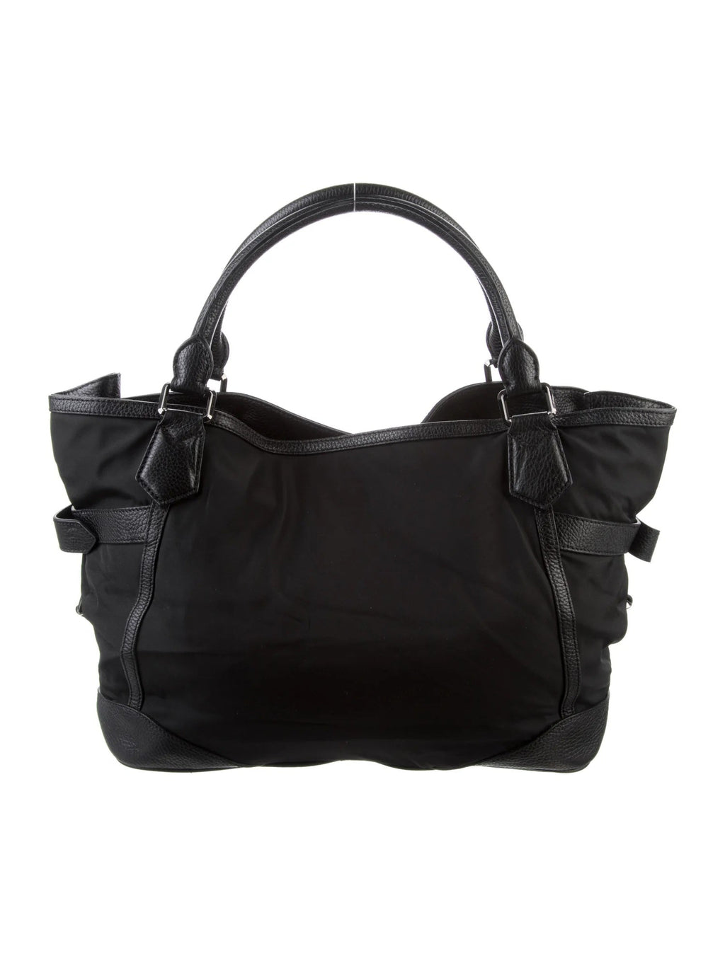 BURBERRY NYLON & LEATHER TRIM LOGO MONTCLARE TOTE BAG