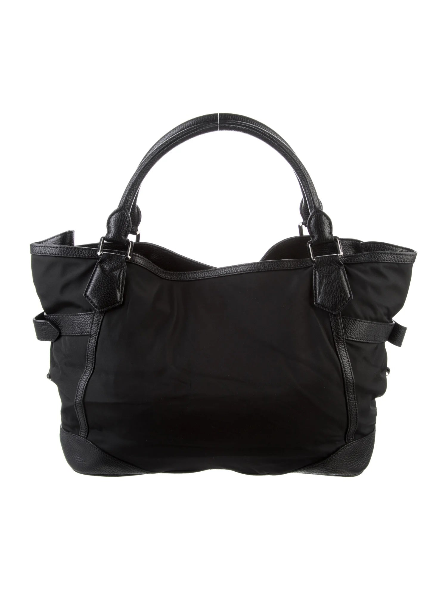 BURBERRY NYLON & LEATHER TRIM LOGO MONTCLARE TOTE BAG